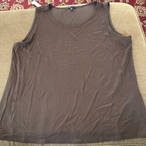 Eileen Fisher Brown Rayon Stretch Tank Top Size Large (TD)